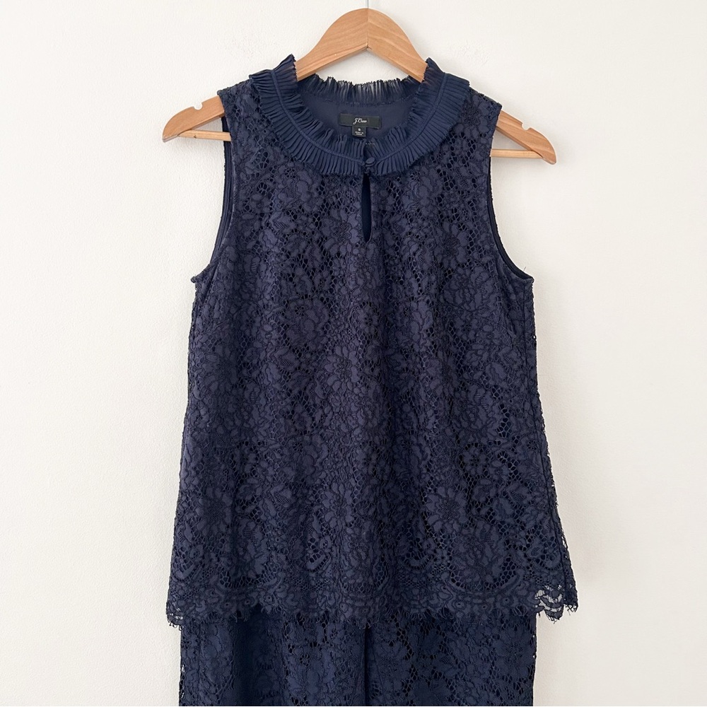 J.Crew Women' Lace sleeveless Peplum Top & Pants Set - Picture 4 of 9